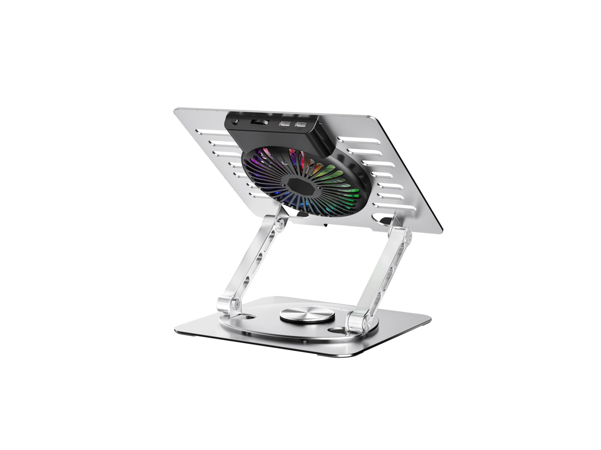 Suporte de resfriamento Wozinsky WDCX-X16-AS CoolBase RGB 360° para laptop e tablet - prata