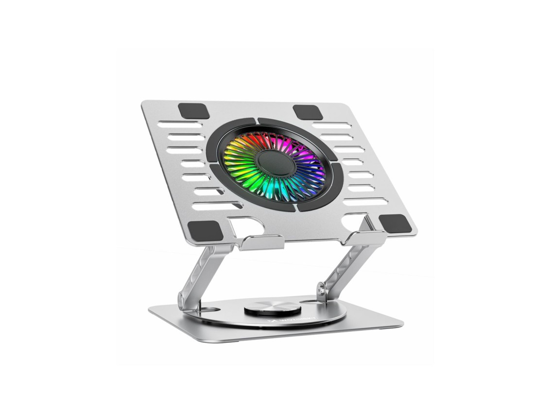 Suporte de resfriamento Wozinsky WDCX-X16-AS CoolBase RGB 360° para laptop e tablet - prata