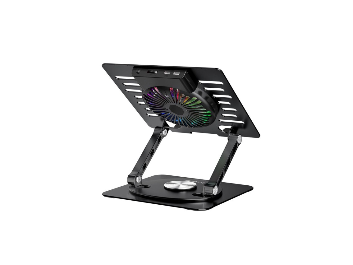 Soporte de refrigeración Wozinsky WDCX-X16-AS CoolBase RGB de 360° para portátil y tableta - Negro