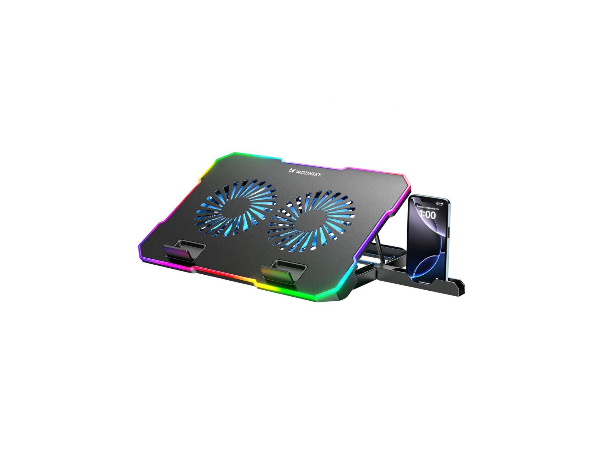 Base de resfriamento para notebook gamer Wozinsky WDCX-A26 NitroCool RGB - Preta