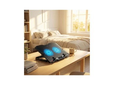 Suporte para notebook gamer Wozinsky WDCX-015 StormPad RGB com resfriamento - Preto