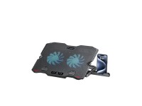 Suporte para notebook gamer Wozinsky WDCX-015 StormPad RGB com resfriamento - Preto