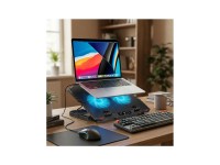 Suporte para notebook gamer Wozinsky WDCX-015 StormPad RGB com resfriamento - Preto