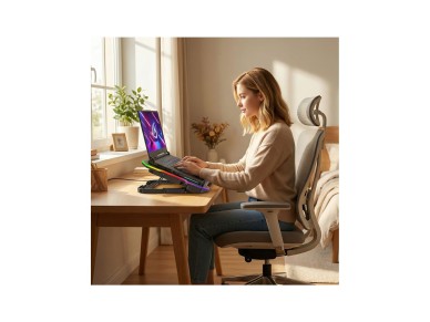 Base de resfriamento para notebook gamer Wozinsky WDCX-A26 NitroCool RGB - Preta