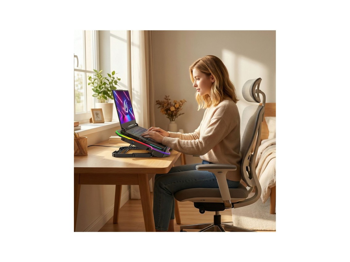 Base de resfriamento para notebook gamer Wozinsky WDCX-A26 NitroCool RGB - Preta
