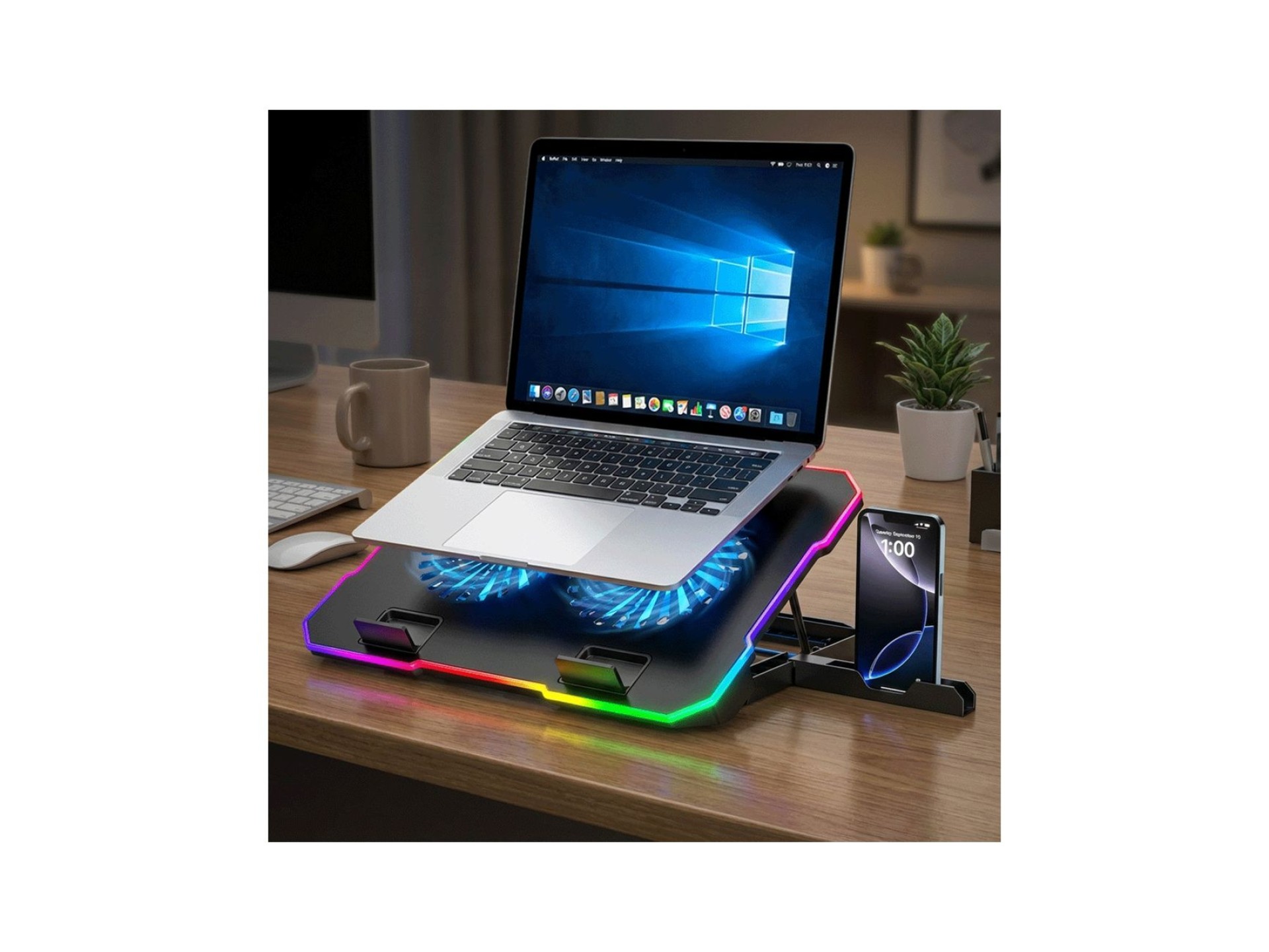 Base de resfriamento para notebook gamer Wozinsky WDCX-A26 NitroCool RGB - Preta