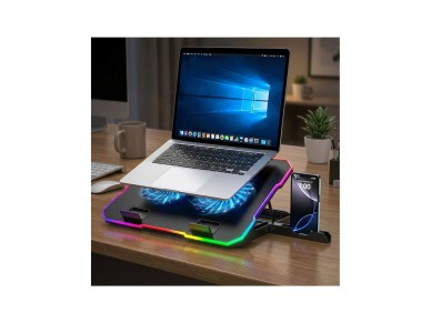 Base de resfriamento para notebook gamer Wozinsky WDCX-A26 NitroCool RGB - Preta