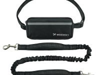 Cintur�n Wozinsky WPST-01 con bolsillo y correa el�stica para correr con perro - Negro