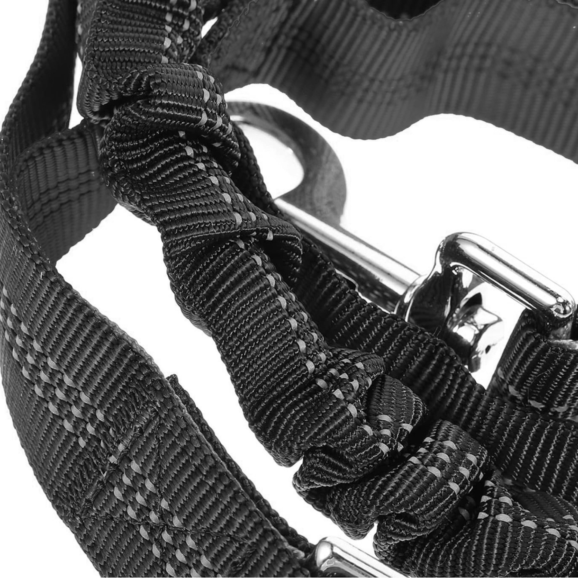 Cinturón Wozinsky WPST-01 con bolsillo y correa elástica para correr con perro - Negro