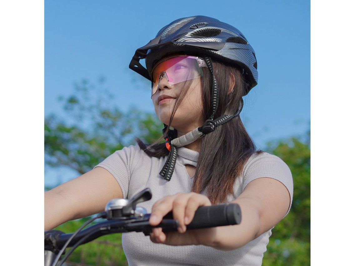Óculos de ciclismo Rockbros fotocromáticos com proteção UV e lentes corretivas, transparentes - roxo