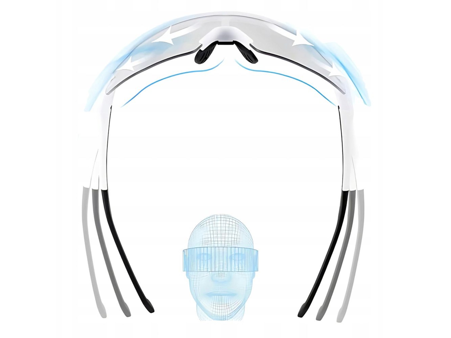 Óculos de ciclismo Rockbros fotocromáticos com proteção UV e lente corretiva - Branco