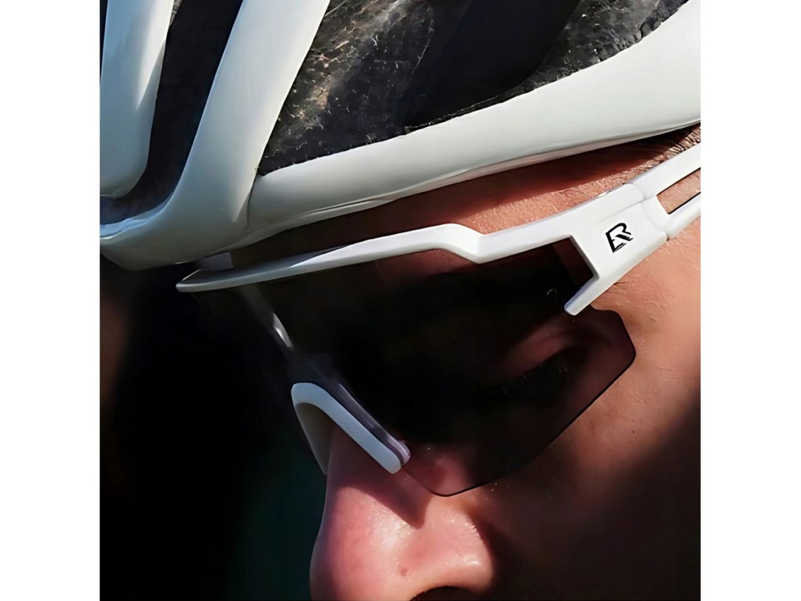 Óculos de ciclismo Rockbros fotocromáticos com proteção UV e lente corretiva - Branco