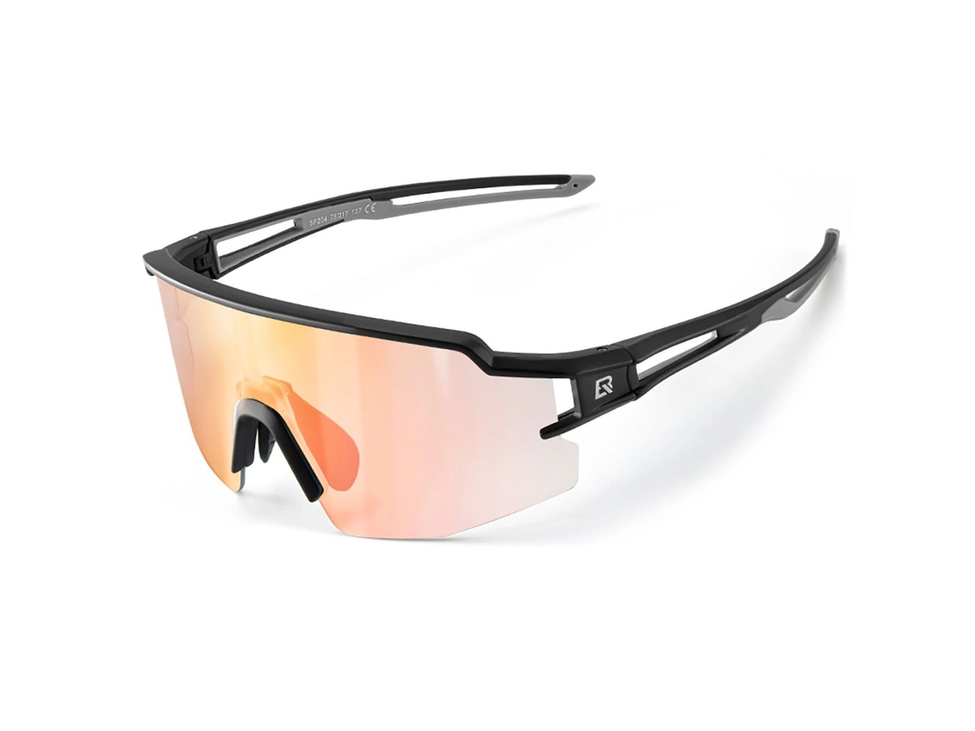 Óculos de ciclismo Rockbros com proteção UV fotocromática e lentes corretivas laranja - Preto
