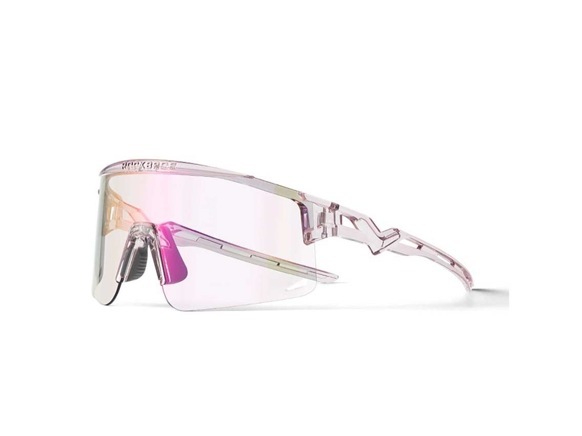 Óculos de ciclismo Rockbros fotocromáticos com proteção UV e lentes corretivas, transparentes - roxo