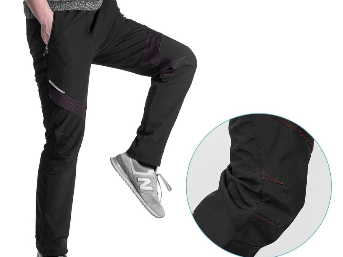 Calça esportiva corta-vento para ciclismo Rockbros Patrol, tamanho G - Preta