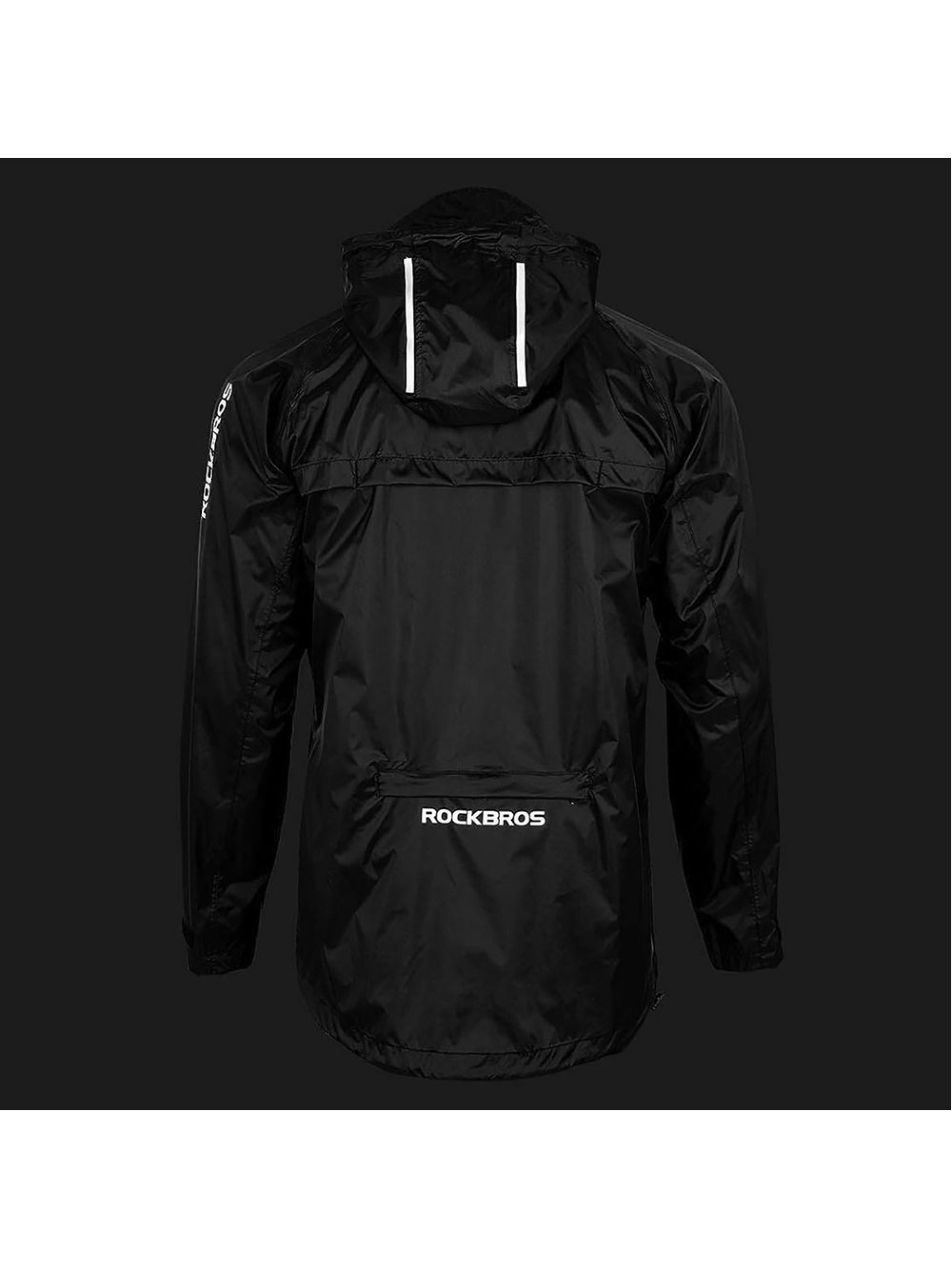 Jaqueta de chuva Rockbros YPY013BK4XL respirável e à prova de vento, tamanho XXXXL - Preta