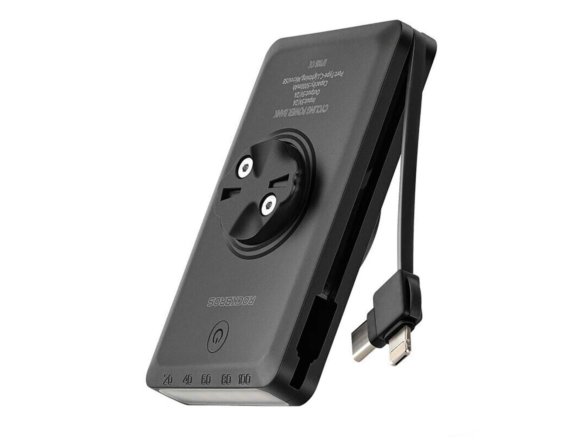 Luz delantera para bicicleta Rockbros JP008 con batería externa de 5000 mAh y 150 lm, IPX6 - negra
