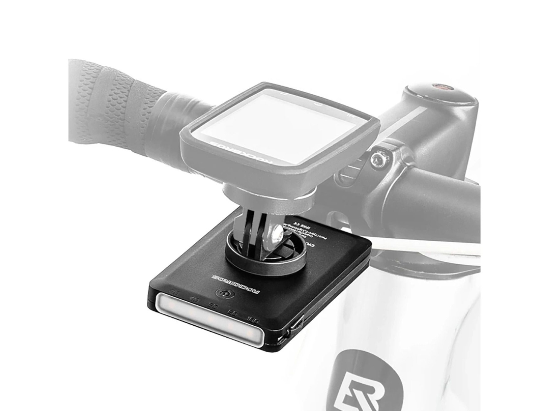 Luz delantera para bicicleta Rockbros JP008 con batería externa de 5000 mAh y 150 lm, IPX6 - negra