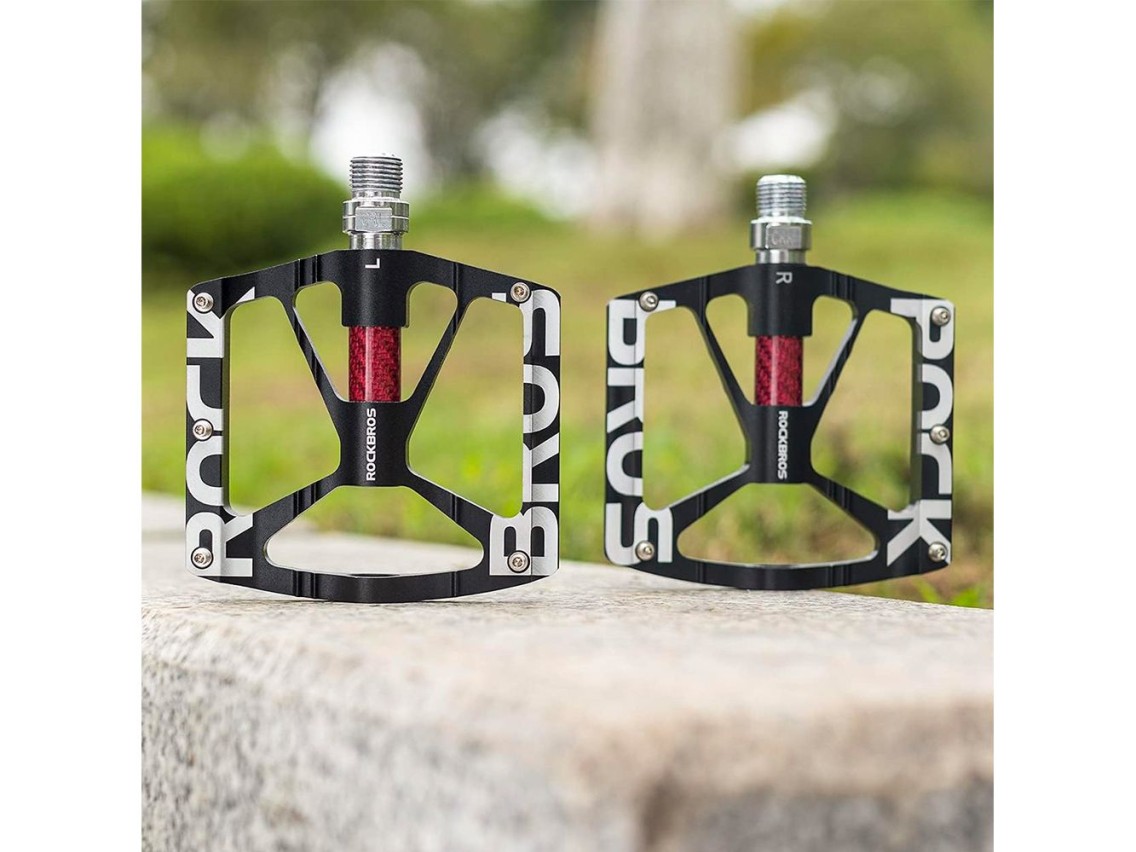 Pedais de bicicleta Rockbros 37213071001 em liga de alum�nio - Preto