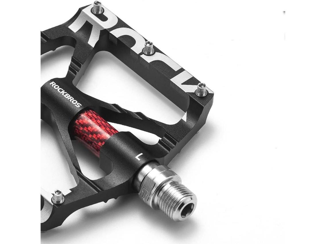 Pedais de bicicleta Rockbros 37213071001 em liga de alum�nio - Preto