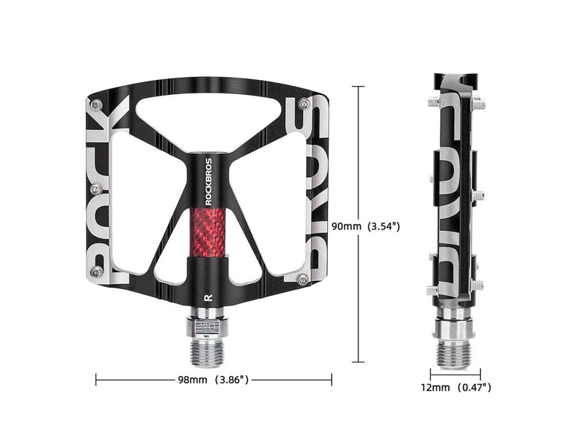 Pedais de bicicleta Rockbros 37213071001 em liga de alum�nio - Preto