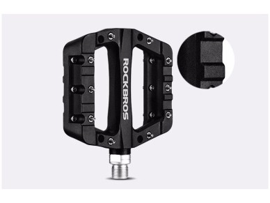 Pedais de bicicleta Rockbros 2017-12CBK em nylon - Preto Pedais de bicicleta Rockbros 2017-12CBK em nylon - Preto