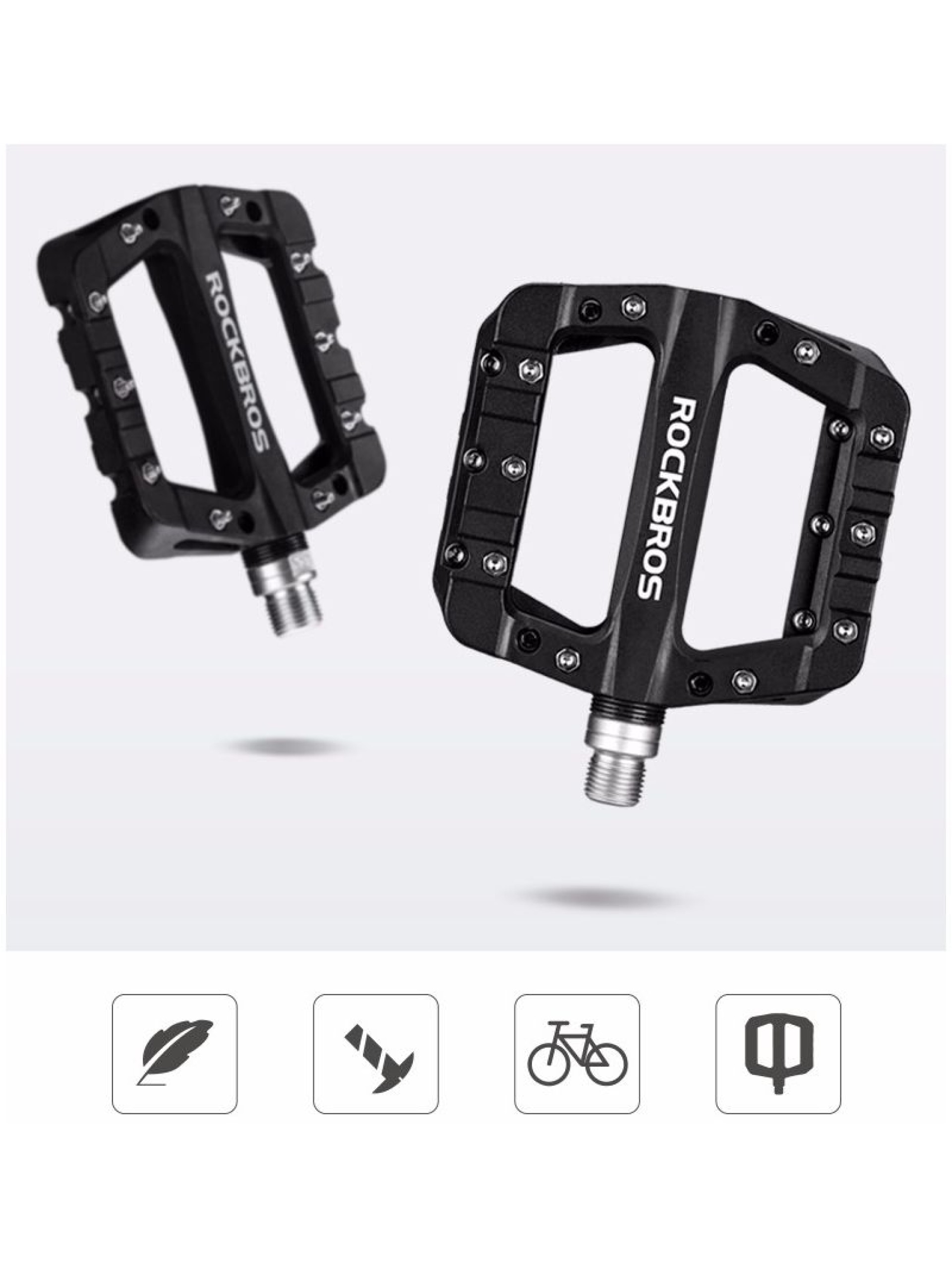 Rockbros 2017-12CBK Nylon Bicycle Pedals - Black