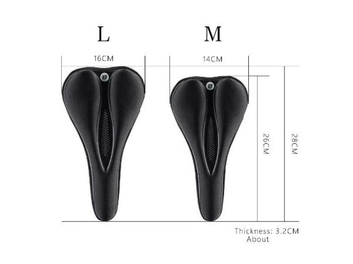 Rockbros LF047-S silicone gel bicycle seat cover size M - black