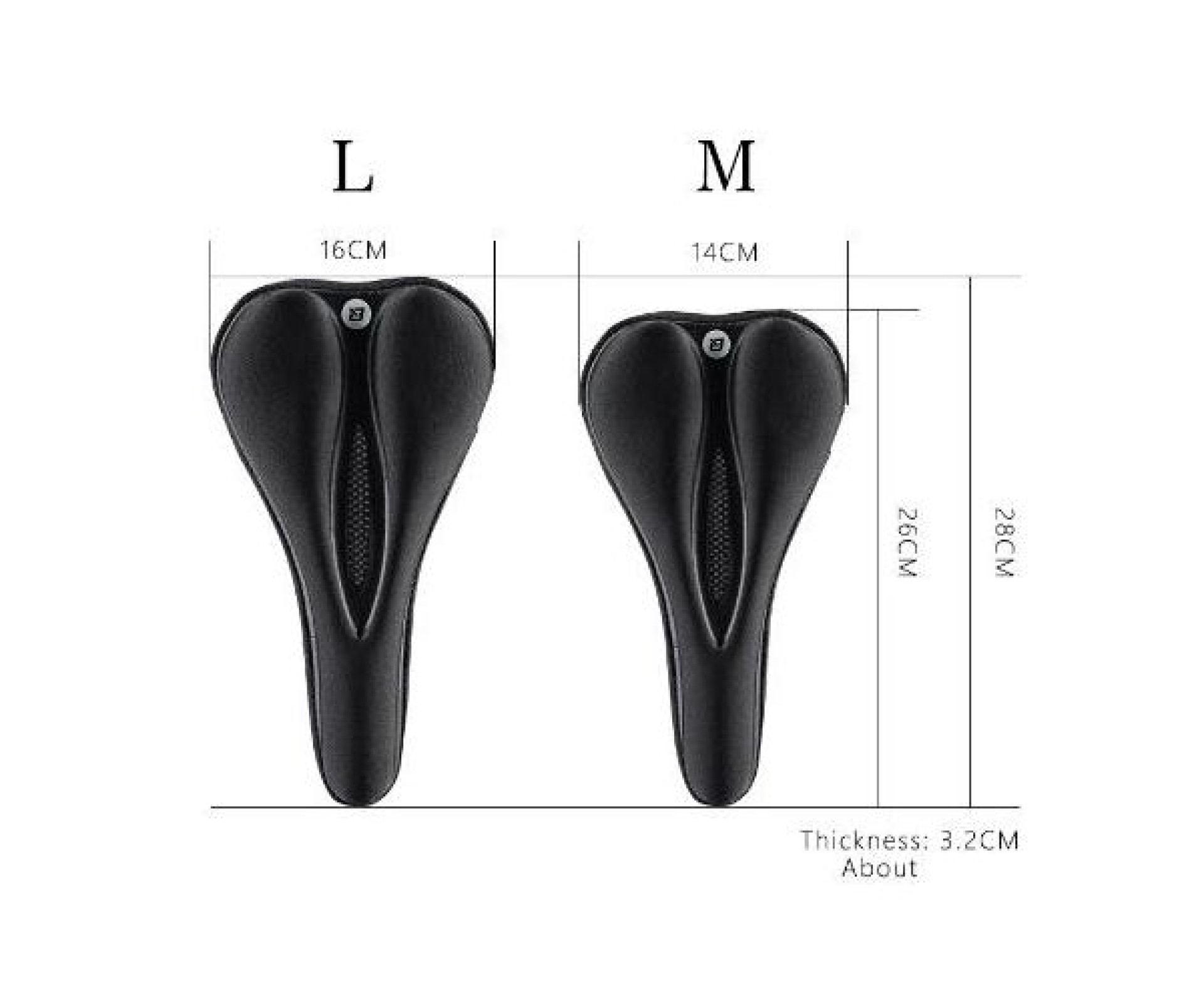 Rockbros LF047-S silicone gel bicycle seat cover size M - black