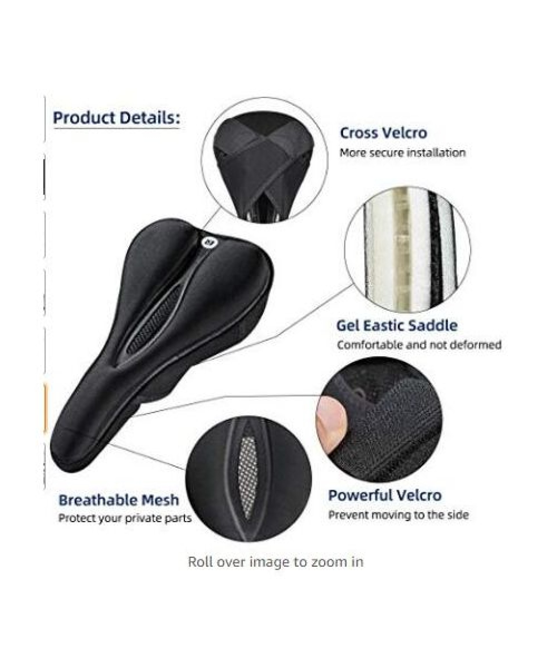 Rockbros LF047-S silicone gel bicycle seat cover size M - black