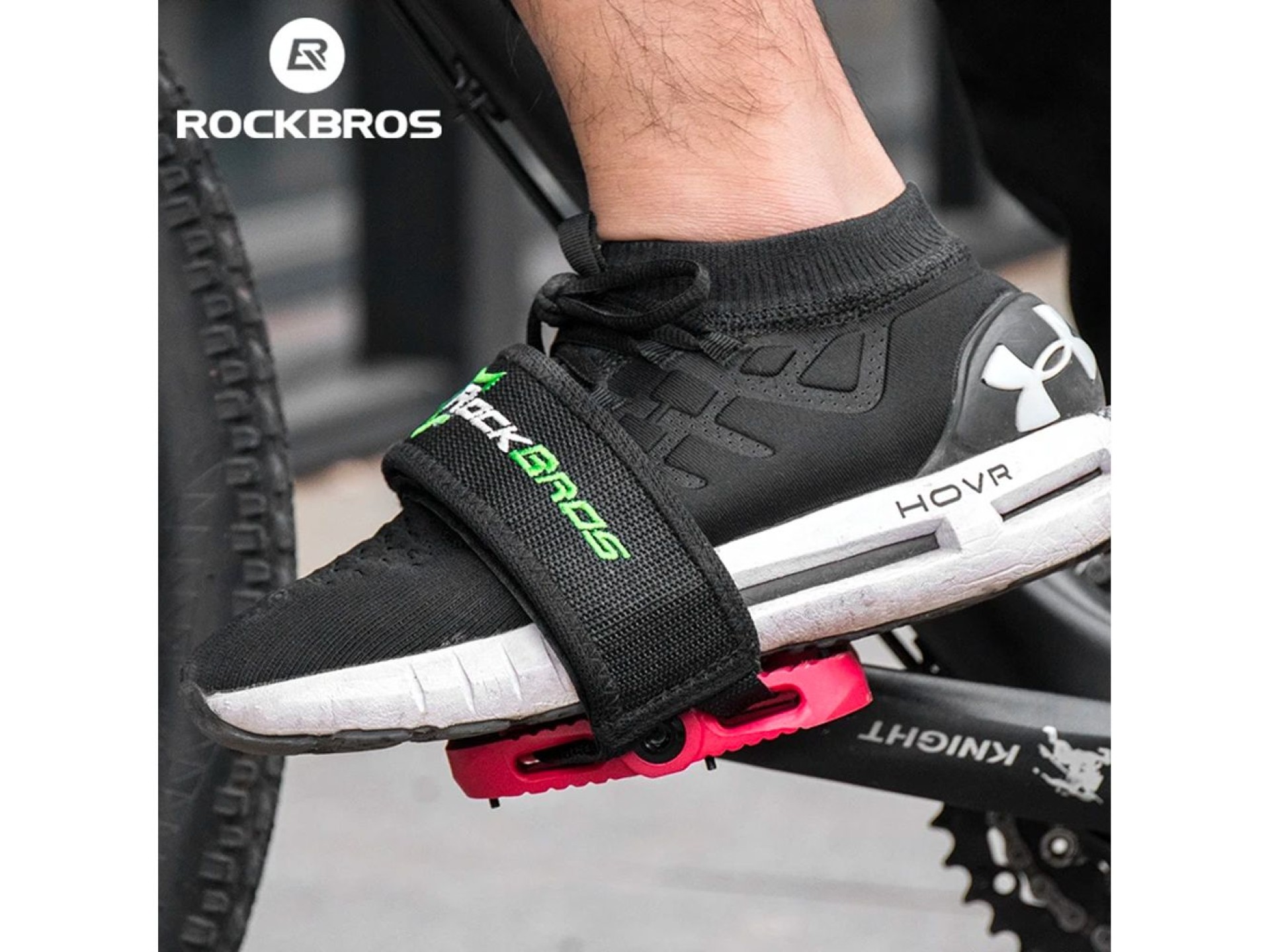 Correas para pedales de bicicleta Rockbros GZT1001BK (2 unidades) - Negras