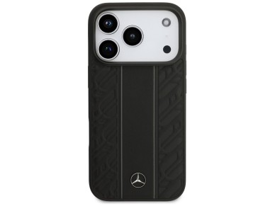 Mercedes Leather Laurel Leaves Stripes MagSafe Case for iPhone 17 Pro - Black Mercedes Leather Laurel Leaves Stripes MagSafe Case for iPhone 17 Pro - Black