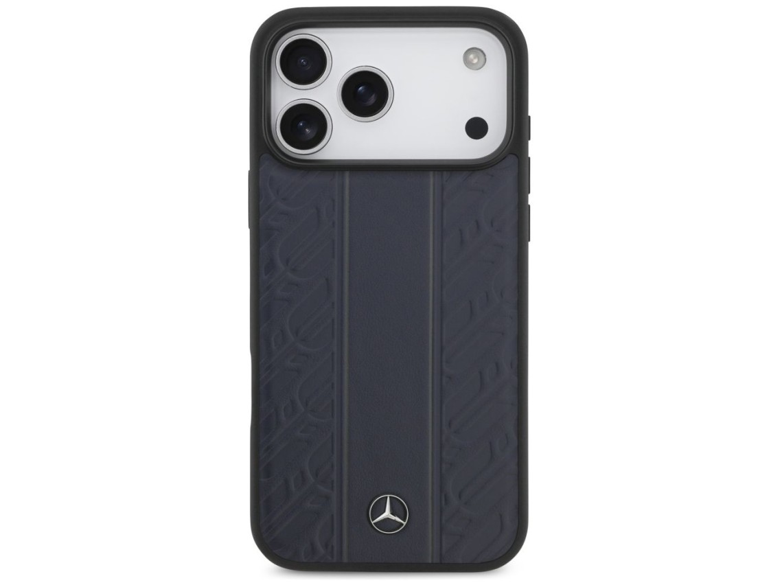 Funda MagSafe de piel Mercedes con estampado de hojas de laurel y rayas para iPhone 17 Pro Max - Azu