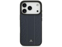 Capa MagSafe Mercedes em couro com listras de folhas de louro para iPhone 17 Pro - Azul Capa MagSafe Mercedes em couro com listras de folhas de louro para iPhone 17 Pro - Azul
