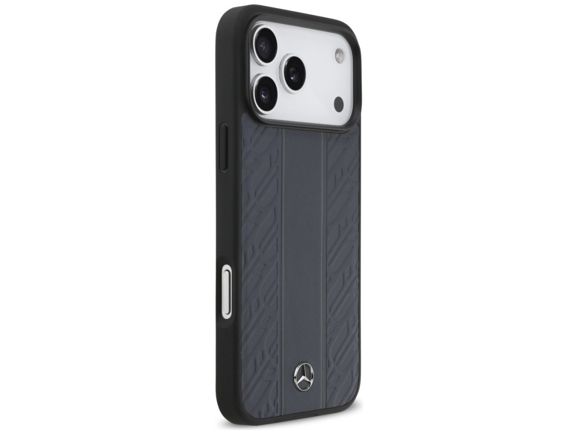 Funda MagSafe de piel Mercedes con estampado de hojas de laurel y rayas para iPhone 17 Pro Max - Azu