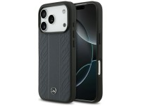 Funda Mercedes de piel con estampado de hojas de laurel y rayas MagSafe para iPhone 17 Pro - Azul