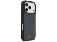 Capa MagSafe Mercedes em couro com listras de folhas de louro para iPhone 17 Pro - Azul Capa MagSafe Mercedes em couro com listras de folhas de louro para iPhone 17 Pro - Azul