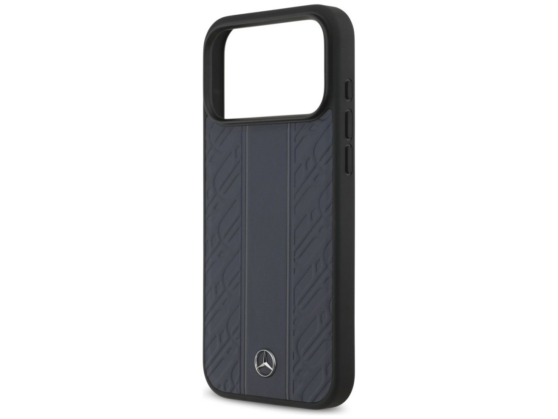 Funda MagSafe de piel Mercedes con estampado de hojas de laurel y rayas para iPhone 17 Pro Max - Azu