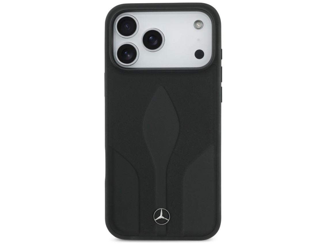 Capa Mercedes The Move MagSafe em couro para iPhone 17 Pro Max - Preta