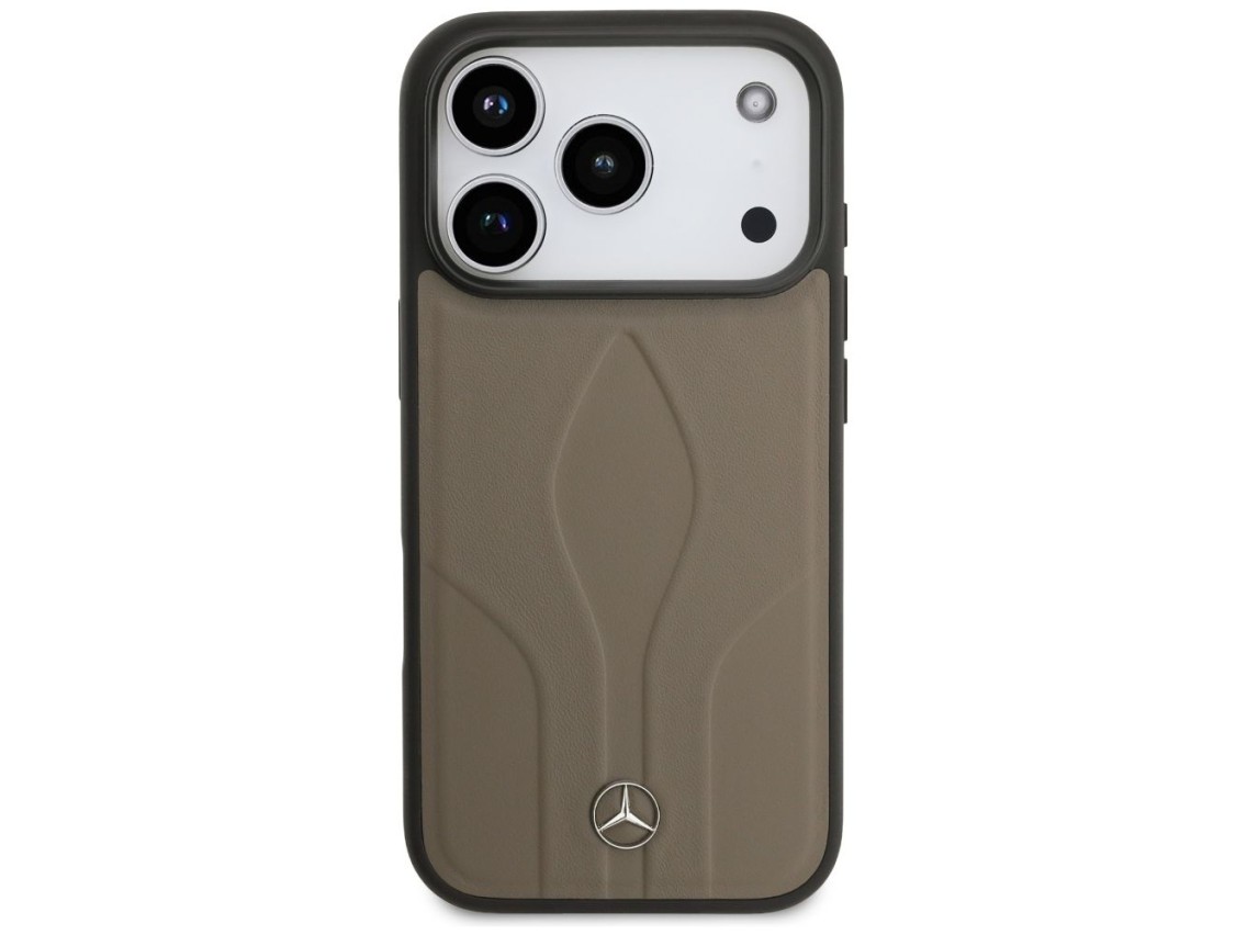 Capa Mercedes The Move MagSafe em couro para iPhone 17 Pro - Bege