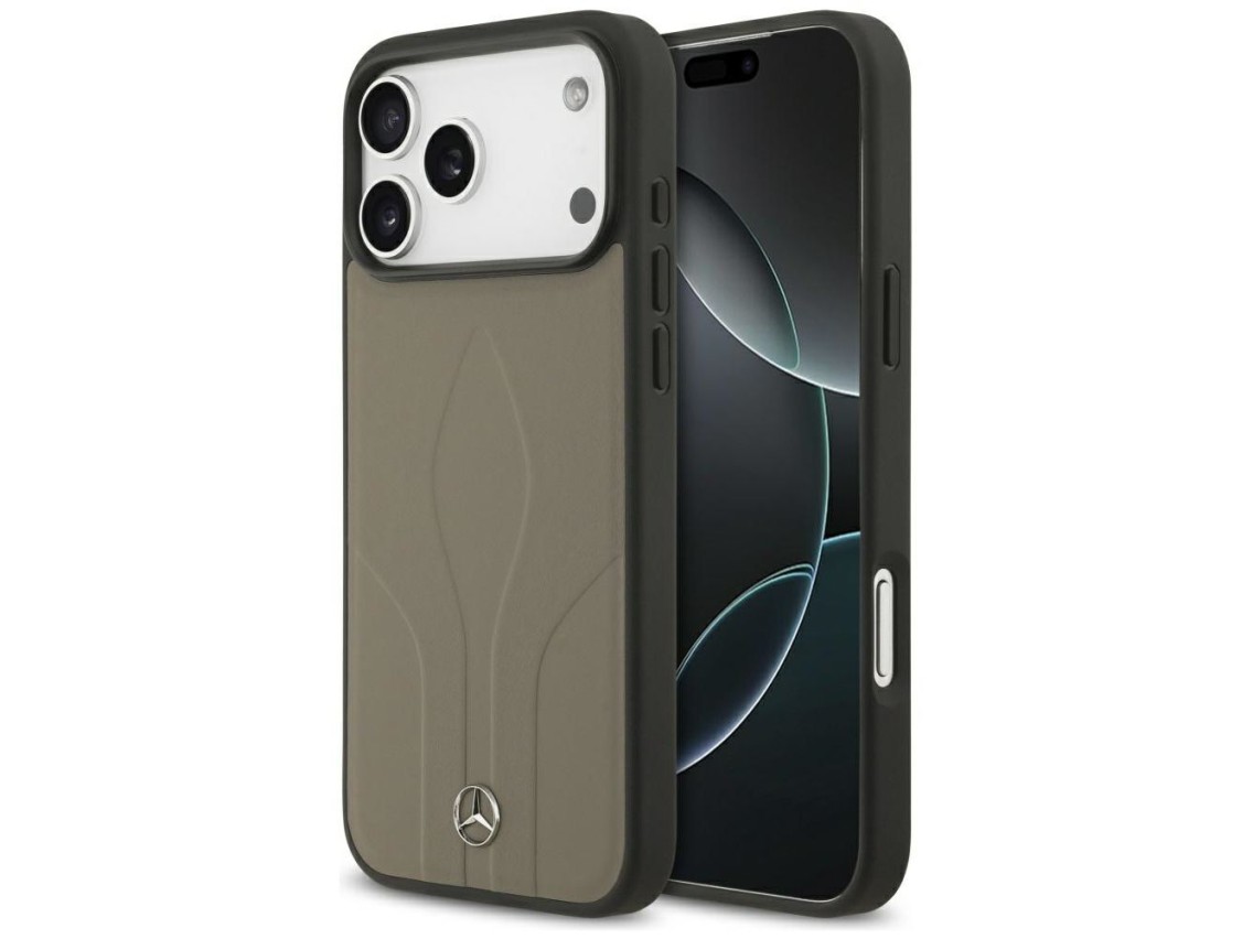Mercedes Leather The Move MagSafe Case for iPhone 17 Pro Max - Beige