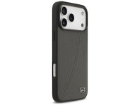 Funda Mercedes Leather Large Laurel Leave MagSafe para iPhone 17 Pro Max - Negro y gris