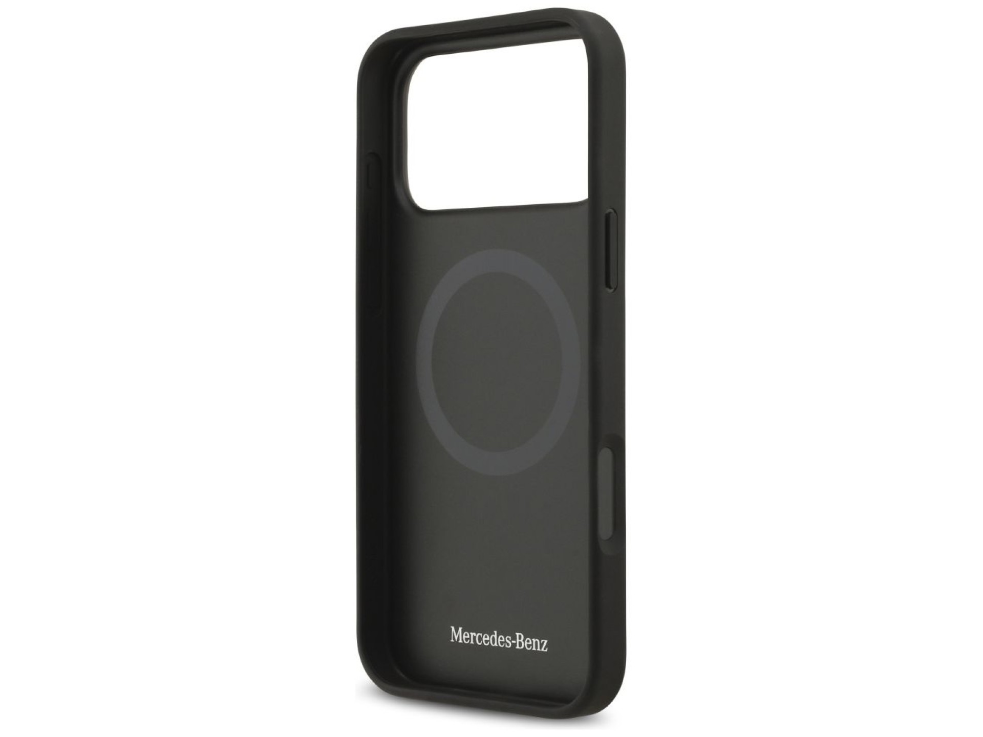 Funda Mercedes Leather Large Laurel Leave MagSafe para iPhone 17 Pro Max - Negro y gris
