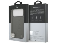 Funda Mercedes Leather Large Laurel Leave MagSafe para iPhone 17 Pro Max - Negro y gris