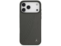 Funda Mercedes Leather Large Laurel Leave MagSafe para iPhone 17 Pro Max - Negro y gris