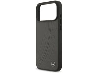 Funda Mercedes Leather Large Laurel Leave MagSafe para iPhone 17 Pro Max - Negro y gris