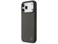 Funda Mercedes Leather Large Laurel Leave MagSafe para iPhone 17 Pro Max - Negro y gris