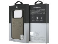 Funda MagSafe de piel Mercedes con logo vintage para iPhone 17 Pro - Beige Funda MagSafe de piel Mercedes con logo vintage para iPhone 17 Pro - Beige