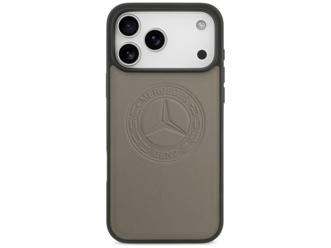 Mercedes Leather Vintage Logo MagSafe Case for iPhone 17 Pro Max - Beige