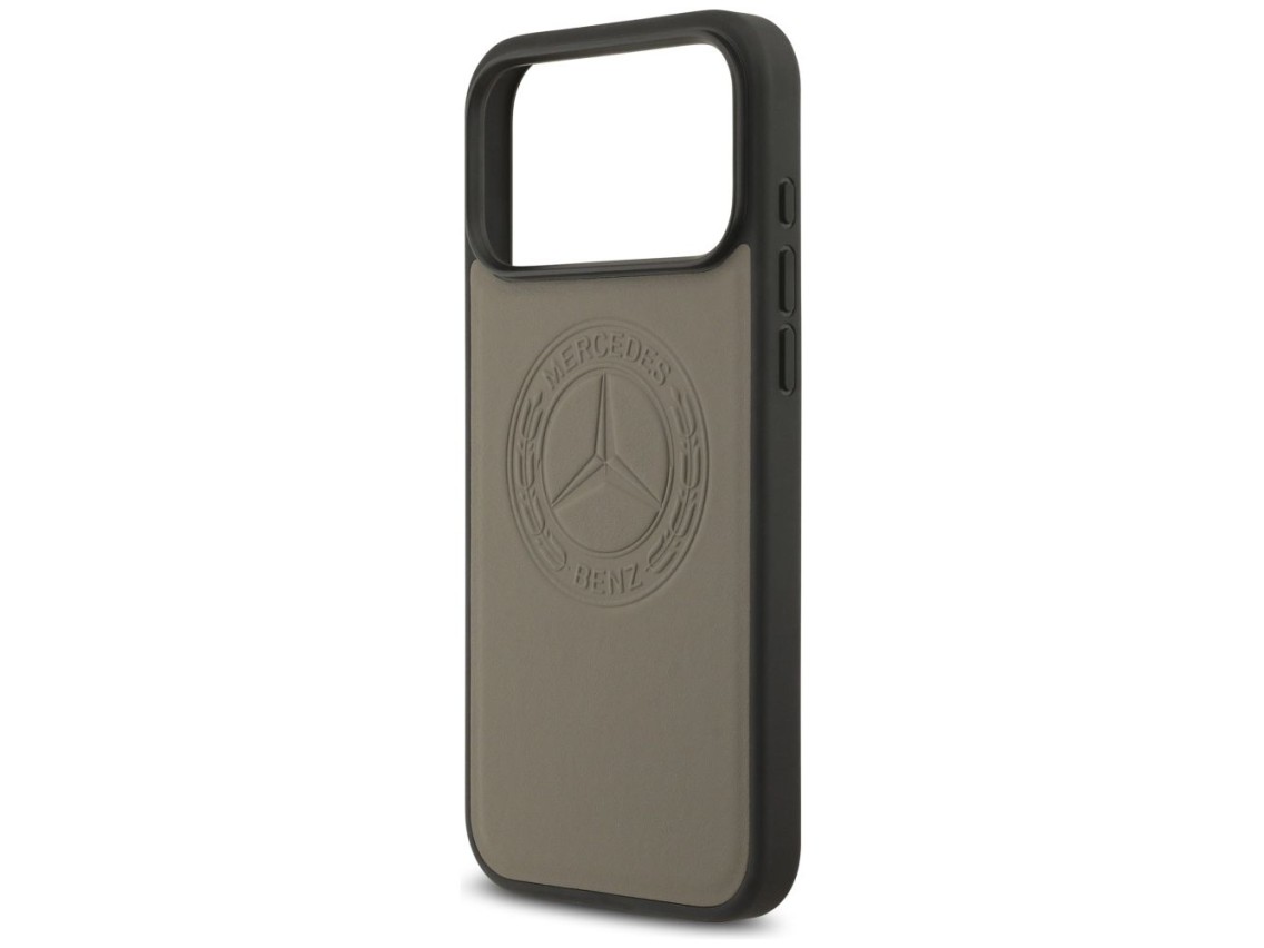 Mercedes Leather Vintage Logo MagSafe Case for iPhone 17 Pro Max - Beige